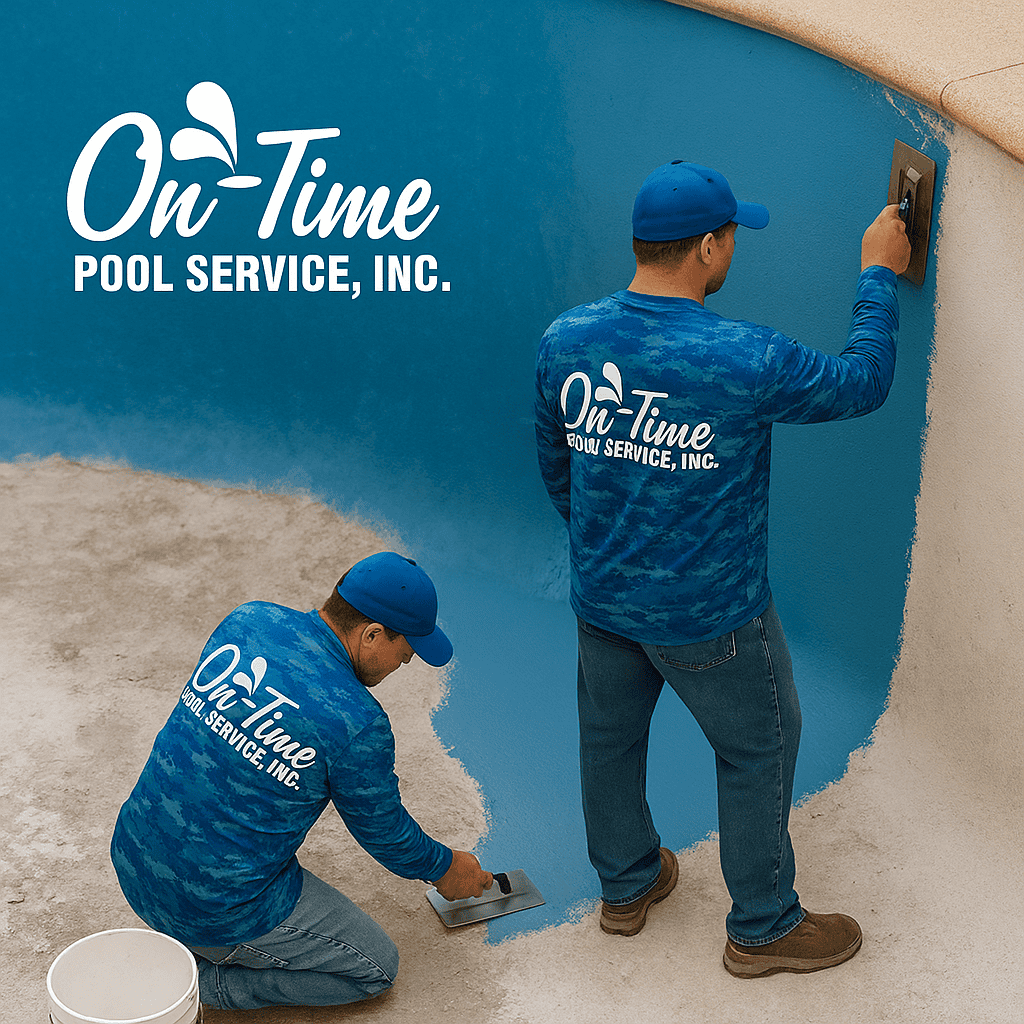 Pool renovation in Sarasota FL with new PebbleTec surface by On-Time Pool Service