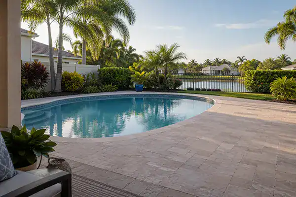 Peaceful, well-maintained Sarasota residential pool while its owners are away for the season